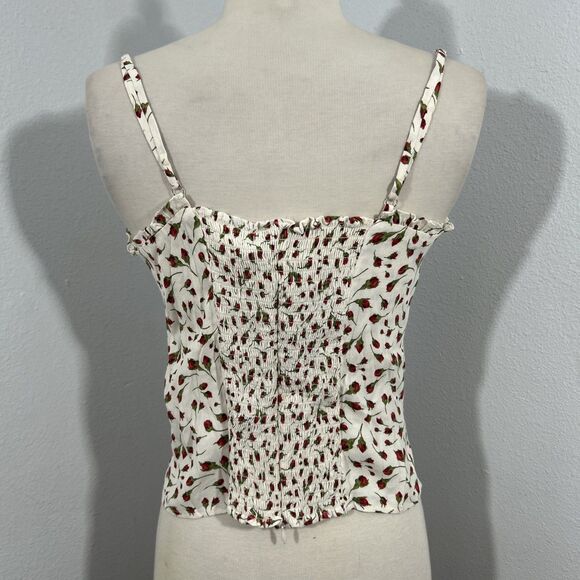 Reformation Crop Top Womens 10 Floral Cinched Babydoll 90s Y2k - Picture 3 of 9